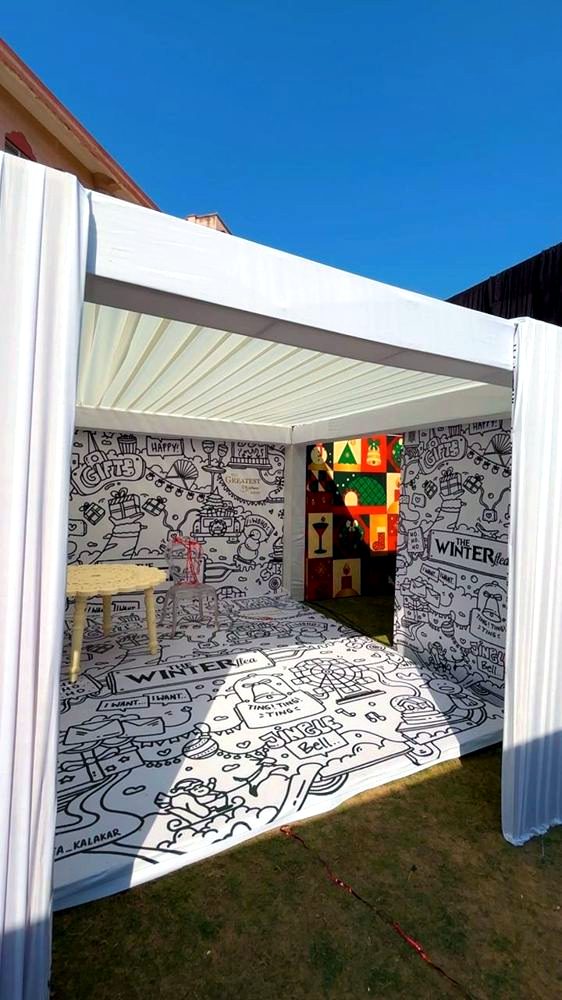 Walk-in doodle installation at The Winter Flea