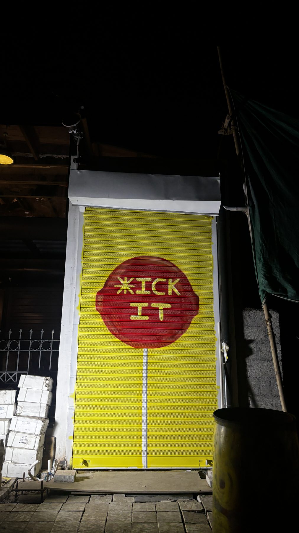 Jacob's Brewhouse, Jaipur — The painted shutter